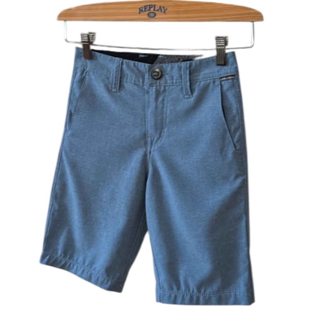 Volcom Frickin SNT Static Blue Flat Front Slim Fit Chino Style Shorts Size 10